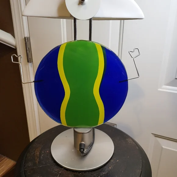 RARE MURANO ITALIAN DESIGNER GLASS AND METAL ROBOT LAMP - Picture 2 of 8